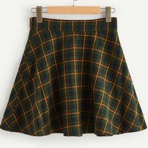 Green Plaid Skirt